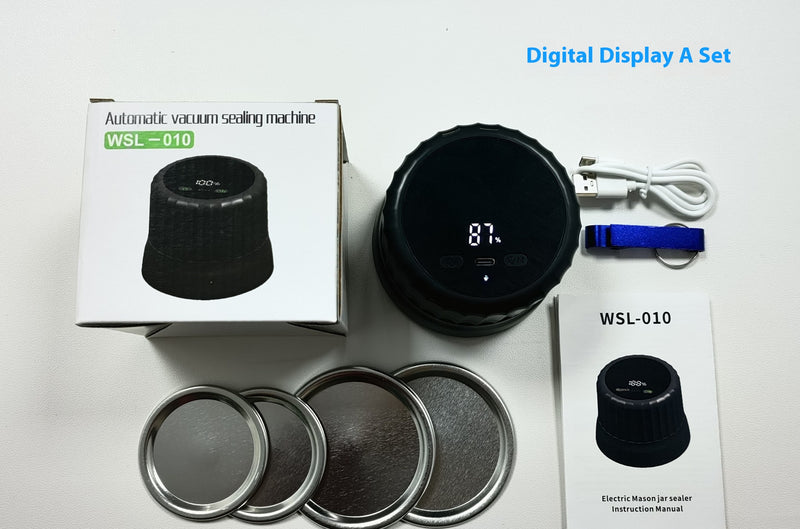 Electric mason-jar vacuum sealer set with four lids