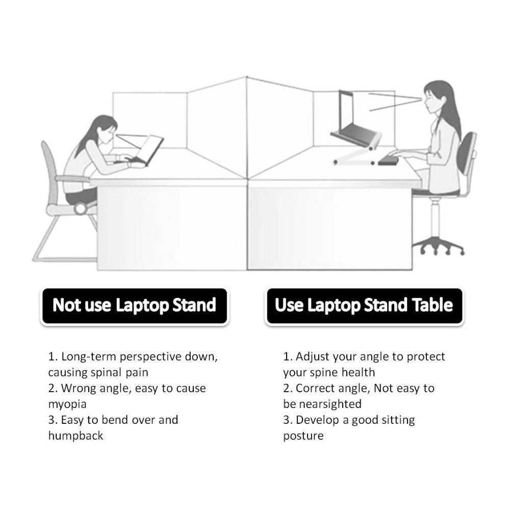 Foldable Ergonomic Laptop Stand and Tablet Holder