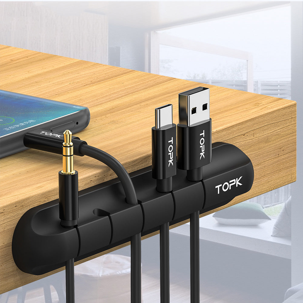 Desk Cable Organizer — Peel, Stick, Done