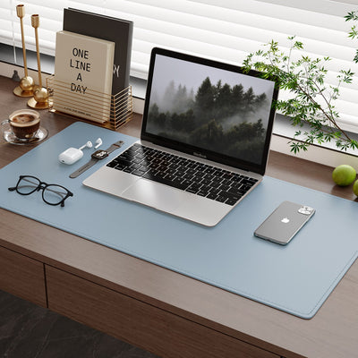 Green stitched 45x90cm desk mat