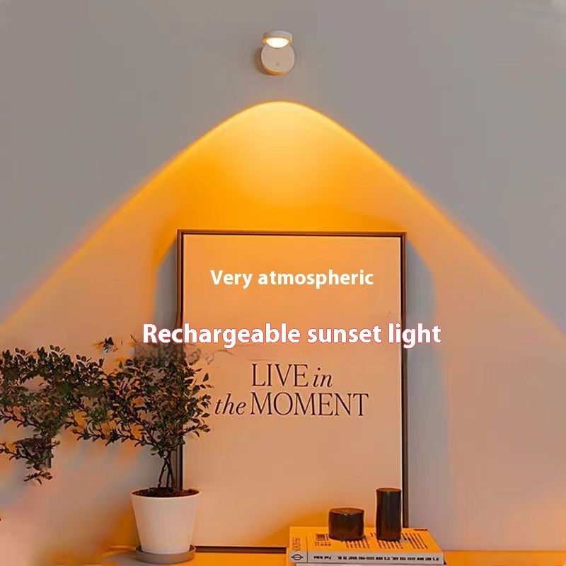 Sunset Glow Wall Lamp — Rechargeable Hanging Ambient Light